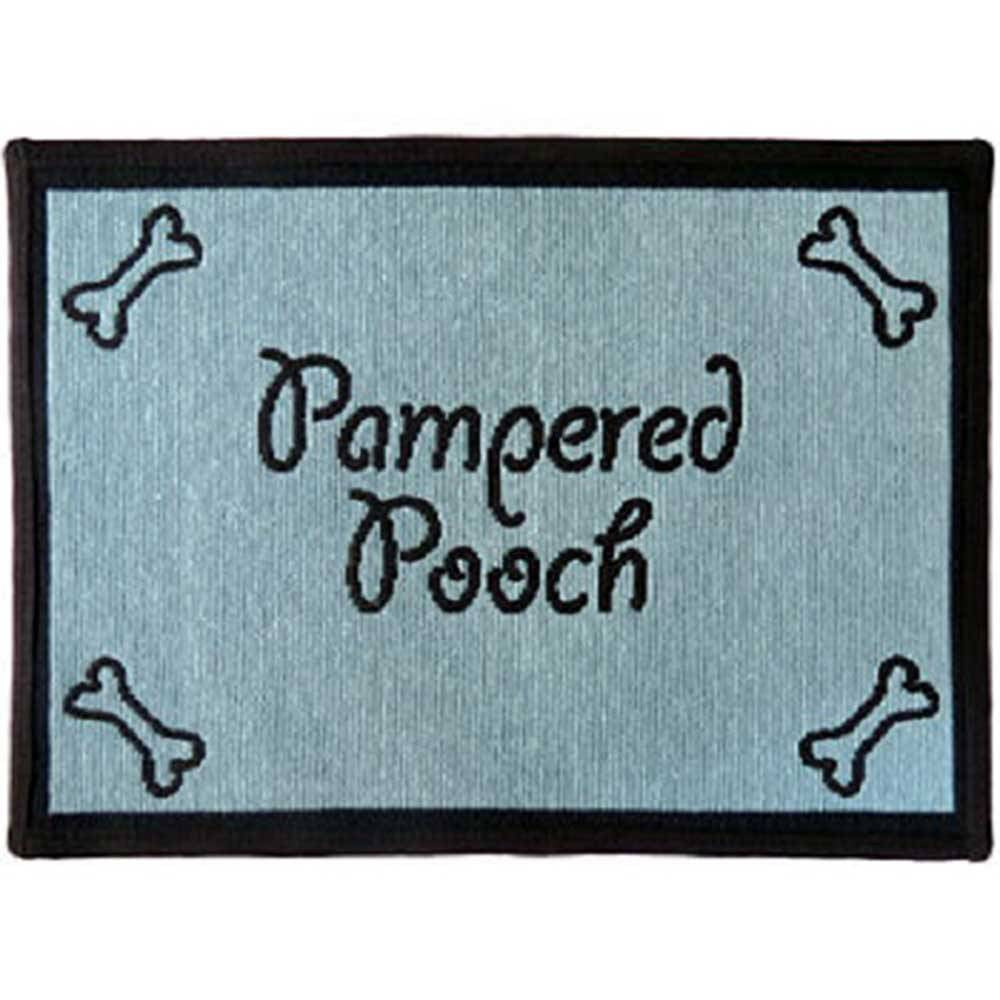 PB Paws & Co. Tapestry Pet Mat in aquamarine pattern, featuring a stylish design suitable for pets.